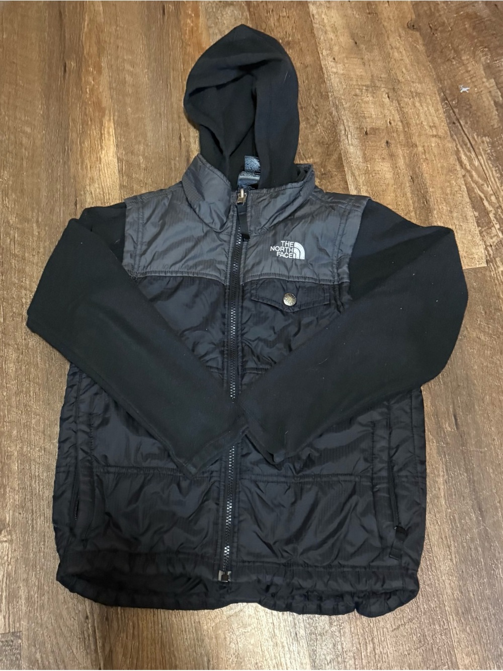 The North Face Black Hooded Hybrid Jacket